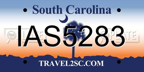 IAS5283 South Carolina License Plate