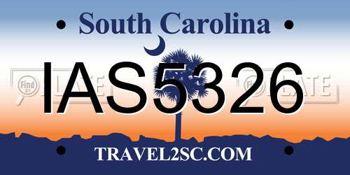 IAS5326 South Carolina License Plate