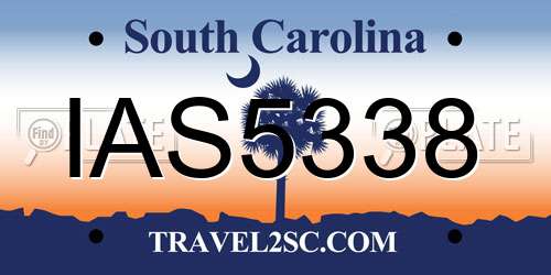 IAS5338 South Carolina License Plate