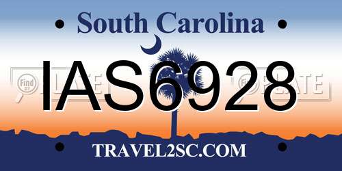IAS6928 South Carolina License Plate