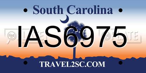 IAS6975 South Carolina License Plate