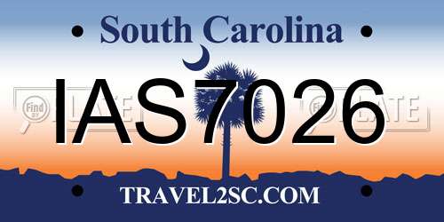 IAS7026 South Carolina License Plate