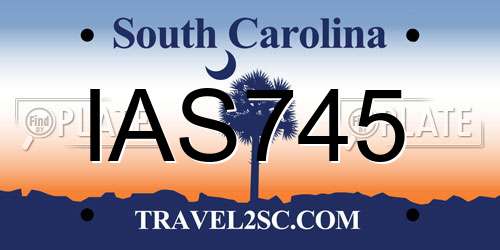 IAS745 South Carolina License Plate