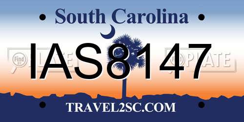 IAS8147 South Carolina License Plate
