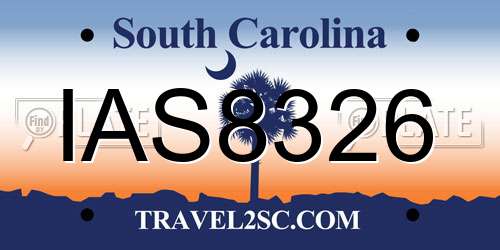 IAS8326 South Carolina License Plate