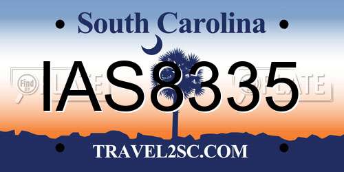 IAS8335 South Carolina License Plate