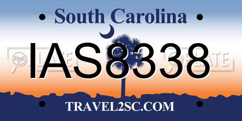 IAS8338 South Carolina License Plate