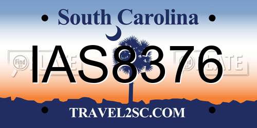 IAS8376 South Carolina License Plate