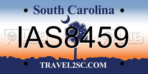 IAS8459 South Carolina License Plate