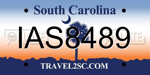 IAS8489 South Carolina License Plate