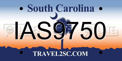 IAS9750 South Carolina License Plate