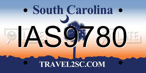 IAS9780 South Carolina License Plate