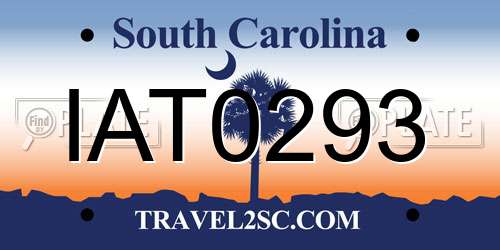 IAT0293 South Carolina License Plate