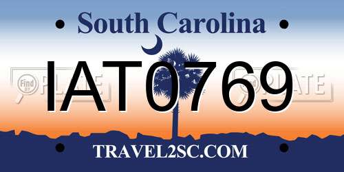IAT0769 South Carolina License Plate