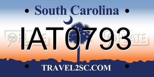 IAT0793 South Carolina License Plate