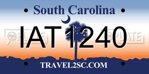 IAT1240 South Carolina License Plate