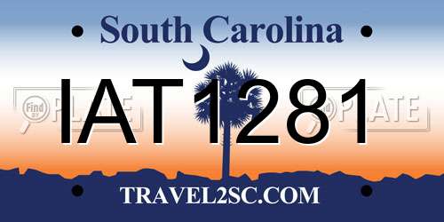 IAT1281 South Carolina License Plate