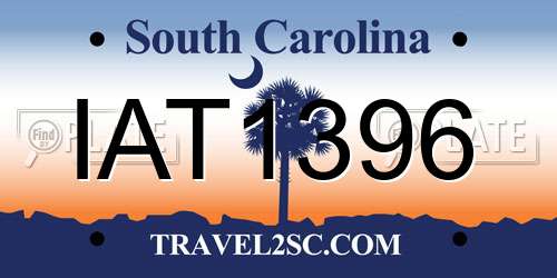 IAT1396 South Carolina License Plate