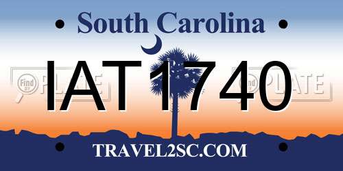 IAT1740 South Carolina License Plate