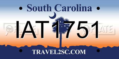 IAT1751 South Carolina License Plate
