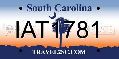 IAT1781 South Carolina License Plate
