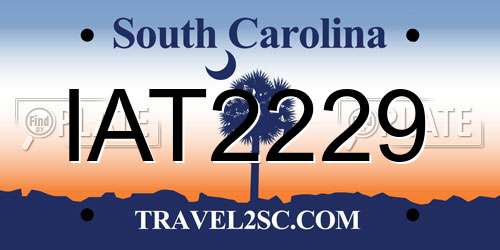 IAT2229 South Carolina License Plate