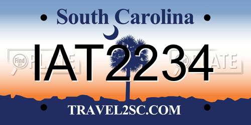 IAT2234 South Carolina License Plate