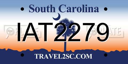 IAT2279 South Carolina License Plate