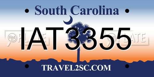 IAT3355 South Carolina License Plate