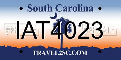 IAT4023 South Carolina License Plate