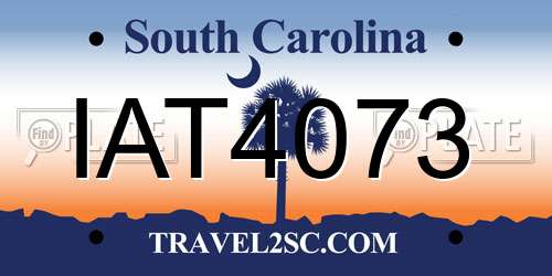 IAT4073 South Carolina License Plate
