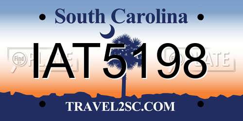 IAT5198 South Carolina License Plate