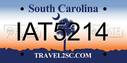 IAT5214 South Carolina License Plate