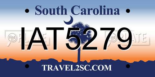 IAT5279 South Carolina License Plate