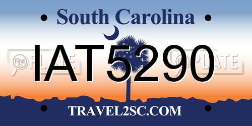 IAT5290 South Carolina License Plate
