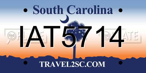 IAT5714 South Carolina License Plate