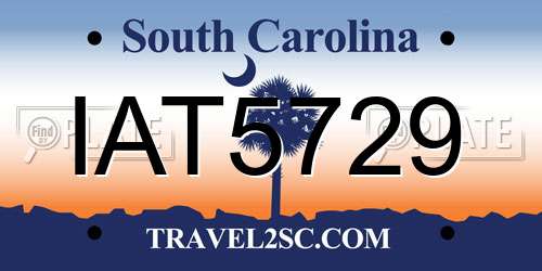IAT5729 South Carolina License Plate