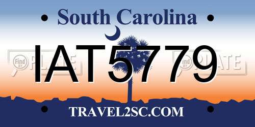 IAT5779 South Carolina License Plate