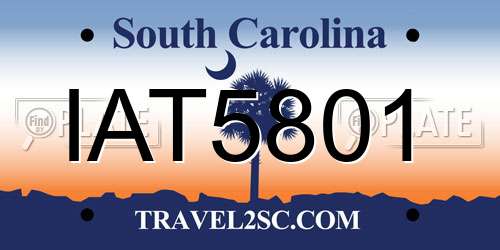 IAT5801 South Carolina License Plate