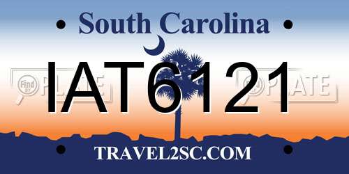 IAT6121 South Carolina License Plate