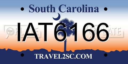 IAT6166 South Carolina License Plate