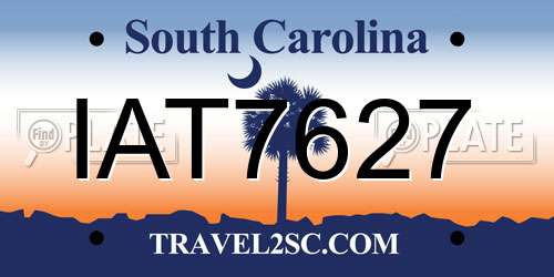 IAT7627 South Carolina License Plate
