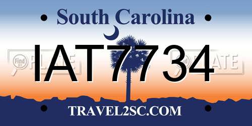 IAT7734 South Carolina License Plate
