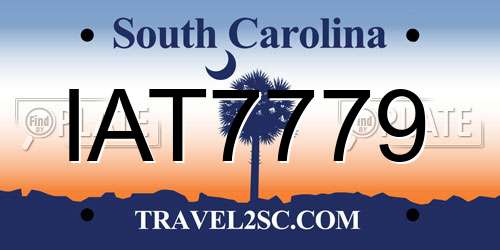 IAT7779 South Carolina License Plate