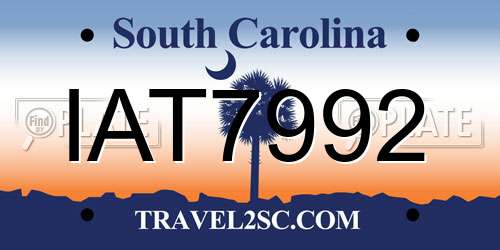 IAT7992 South Carolina License Plate
