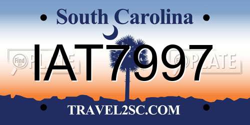 IAT7997 South Carolina License Plate