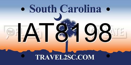 IAT8198 South Carolina License Plate