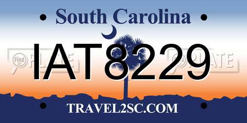 IAT8229 South Carolina License Plate