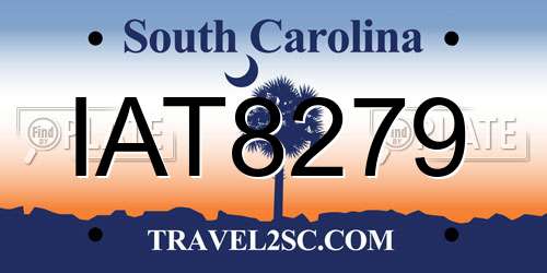 IAT8279 South Carolina License Plate