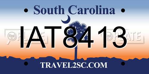 IAT8413 South Carolina License Plate